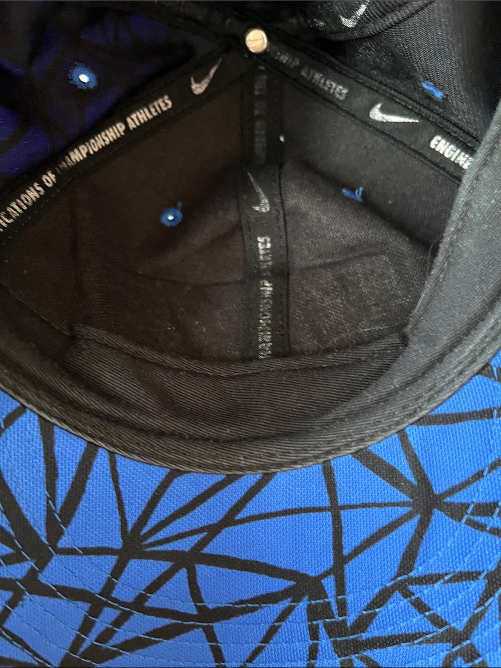Nike Blue Graphic Five-Panel Cap with White Logo - Picture 9 of 12